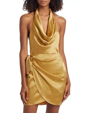 AMANDA UPRICHARD MARTINE SILK DRESS in TUNISIA GOLD